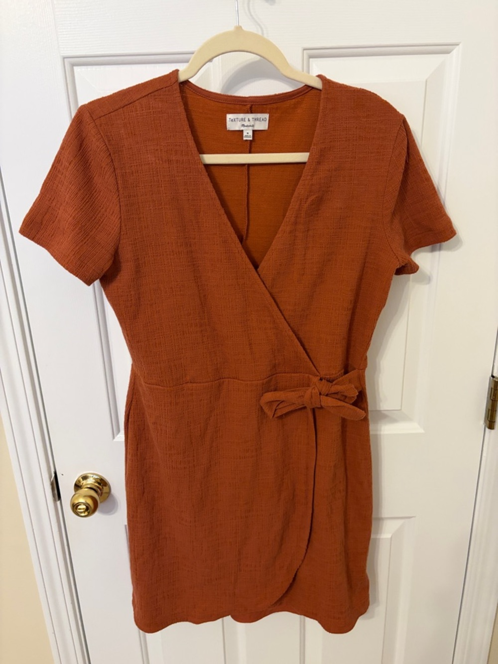 Madewell Rust Wrap Mini Dress